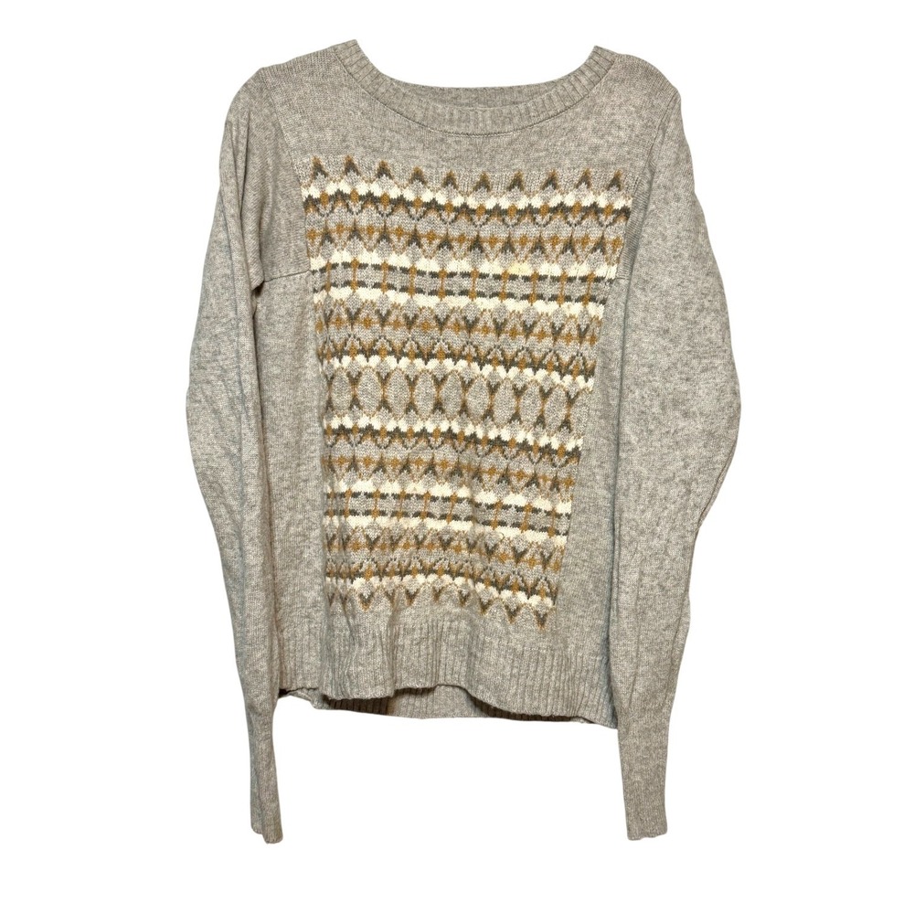 J.Crew Fair Isle Sweater Merino Wool Dark Academia Women Sz M Classic Prep Retro